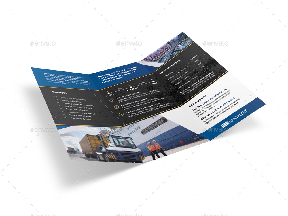 Transportation Company Trifold Brochure by Mike_pantone | GraphicRiver
